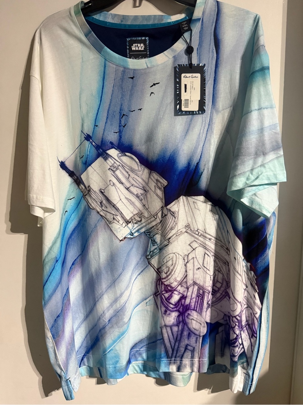 Robert Graham Star Wars Graphic Tee in Light Blue and Navy